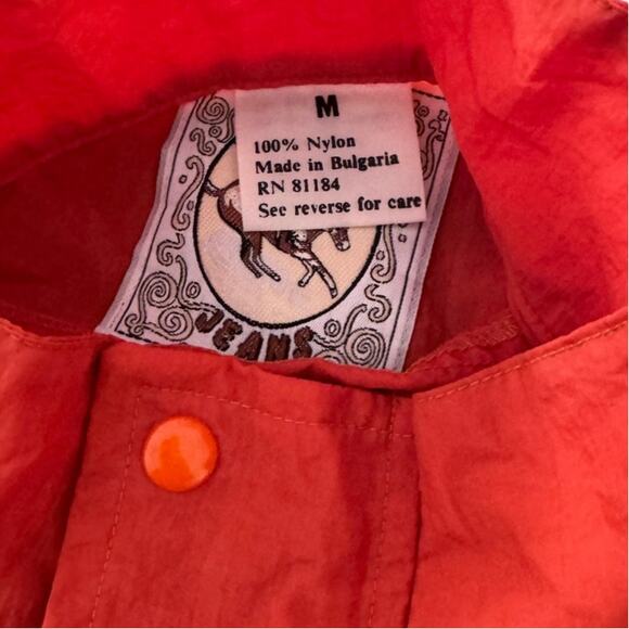Jesse Jeans Jacket Medium Nylon Orange Red - Picture 3 of 6